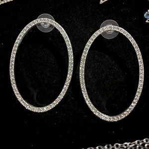 Park lane silver micro pave palm beach earrings